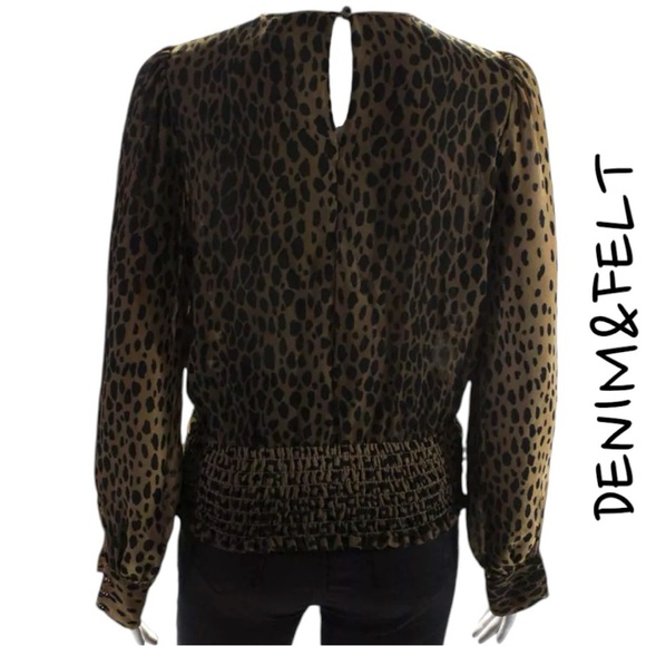 GOOD AMERICAN Leopard Keyhole Blouse | EUC!!🤎🖤🤎🖤 - Picture 9 of 15